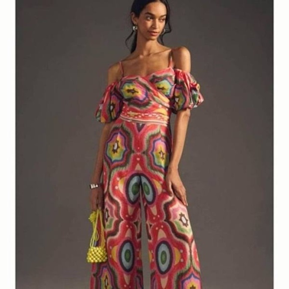 NWT Anthropologie Ranna Gill Jumpsuit Size XS Bohemian ~ Wide Leg ~ Vaca…